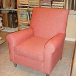Custom upholstered occasional chair.