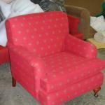 Custom upholstered english arm chair.