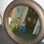 Custom built leather upholstered mirrors for the Sheraton hotel.